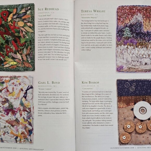 Quilting Arts Magazine October November 2008 Five Ways To Design With Inkjet Pri - Picture 11 of 13